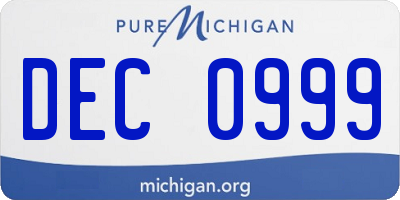 MI license plate DEC0999