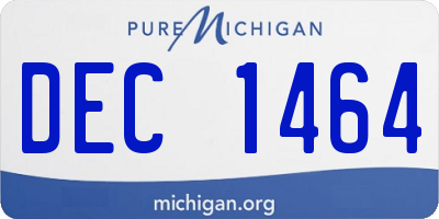 MI license plate DEC1464