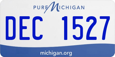 MI license plate DEC1527