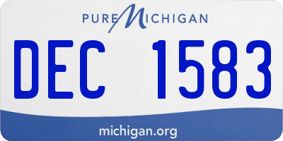 MI license plate DEC1583