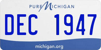 MI license plate DEC1947