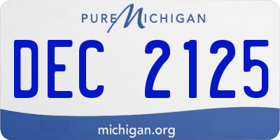 MI license plate DEC2125