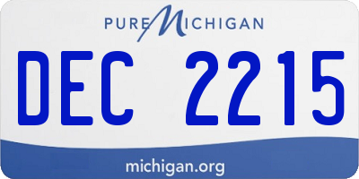 MI license plate DEC2215