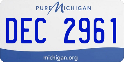 MI license plate DEC2961