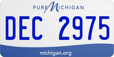 MI license plate DEC2975