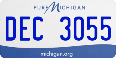 MI license plate DEC3055