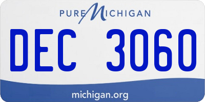 MI license plate DEC3060