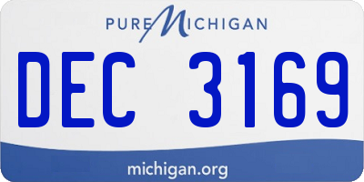 MI license plate DEC3169