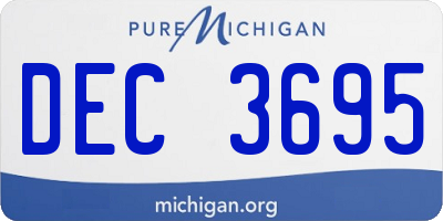 MI license plate DEC3695