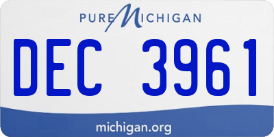MI license plate DEC3961