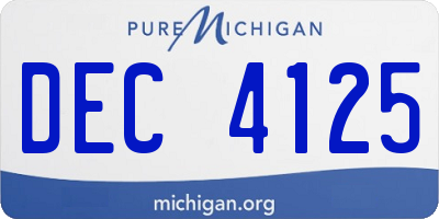 MI license plate DEC4125