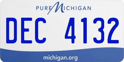 MI license plate DEC4132