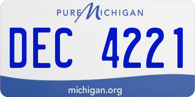 MI license plate DEC4221