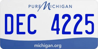 MI license plate DEC4225