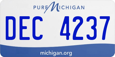 MI license plate DEC4237