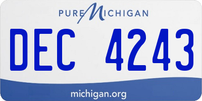 MI license plate DEC4243