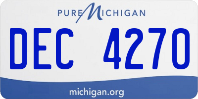 MI license plate DEC4270