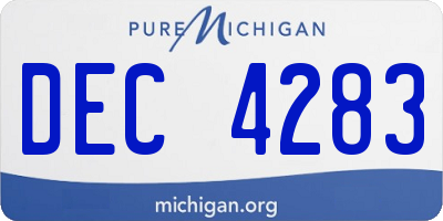 MI license plate DEC4283