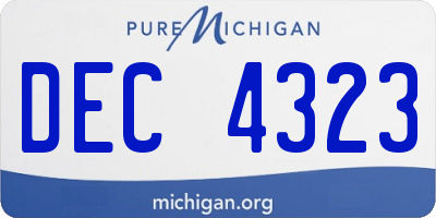 MI license plate DEC4323