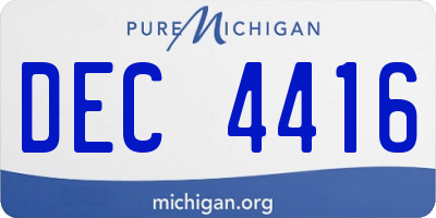 MI license plate DEC4416