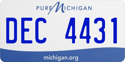 MI license plate DEC4431