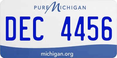 MI license plate DEC4456