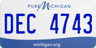 MI license plate DEC4743