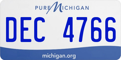 MI license plate DEC4766