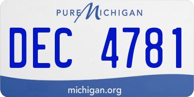 MI license plate DEC4781