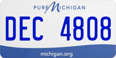 MI license plate DEC4808