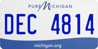 MI license plate DEC4814