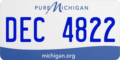 MI license plate DEC4822