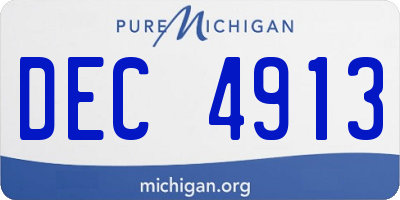 MI license plate DEC4913