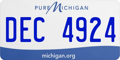 MI license plate DEC4924