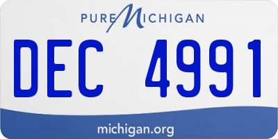 MI license plate DEC4991