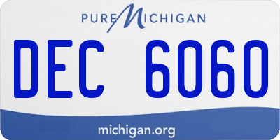 MI license plate DEC6060