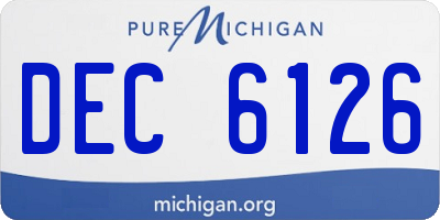 MI license plate DEC6126