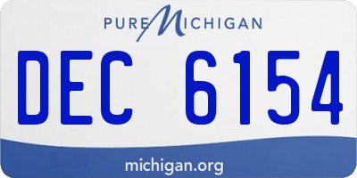MI license plate DEC6154