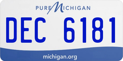 MI license plate DEC6181