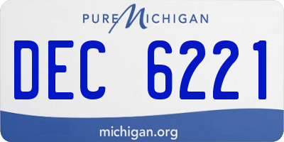 MI license plate DEC6221