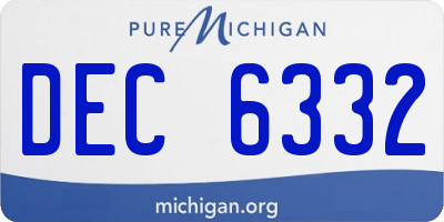 MI license plate DEC6332