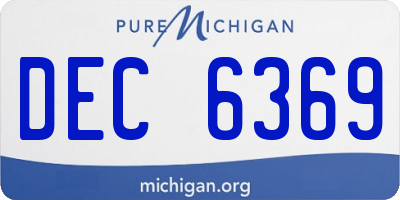 MI license plate DEC6369