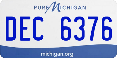 MI license plate DEC6376