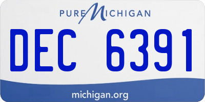 MI license plate DEC6391