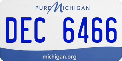 MI license plate DEC6466