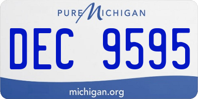 MI license plate DEC9595