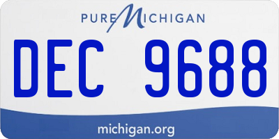 MI license plate DEC9688