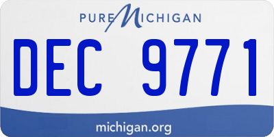 MI license plate DEC9771