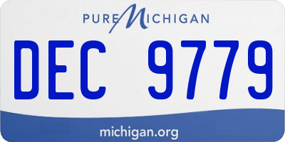 MI license plate DEC9779