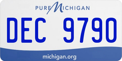 MI license plate DEC9790